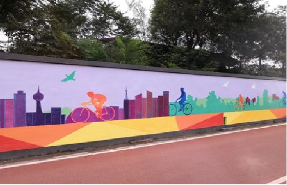  丹凤墙体彩绘-围墙