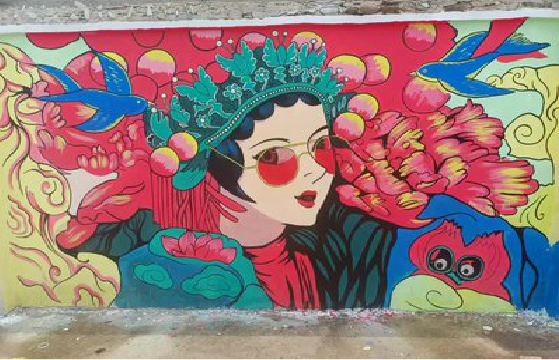  丹凤墙体彩绘-网红墙