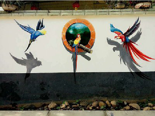  丹凤视觉错位-3D墙绘设计