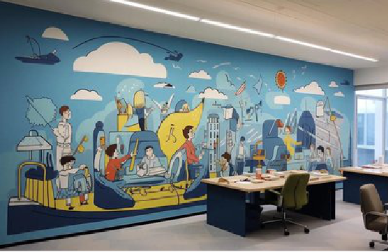  丹凤办公室墙绘的特点。