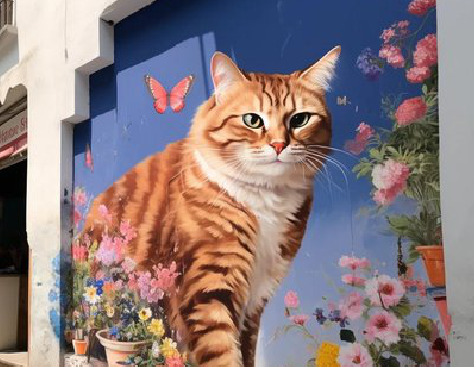  丹凤自己绘制有个性的手绘墙