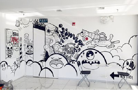  丹凤手绘墙并非传统涂鸦。